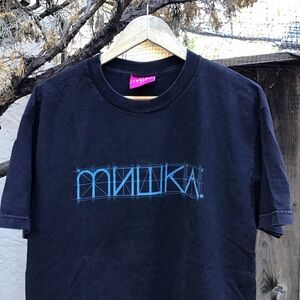 Y2K Mishka NYC MNWKA Blueprint Logo Black Graphic Tee Size Large